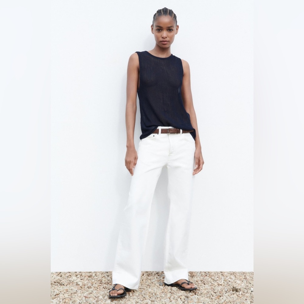 NWOT ZARA SLEEVELESS OPEN KNIT TOP